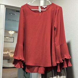 Red flowy long sleeve